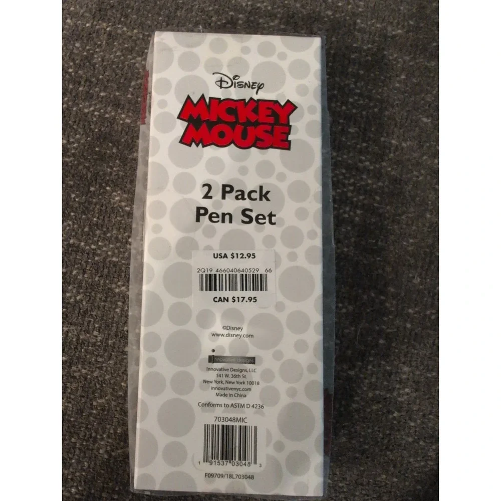 BRAND NEW VINTAGE WALT DISNEY'S MICKEY MOUSE BALLPOINT 2 Pack Pen Set